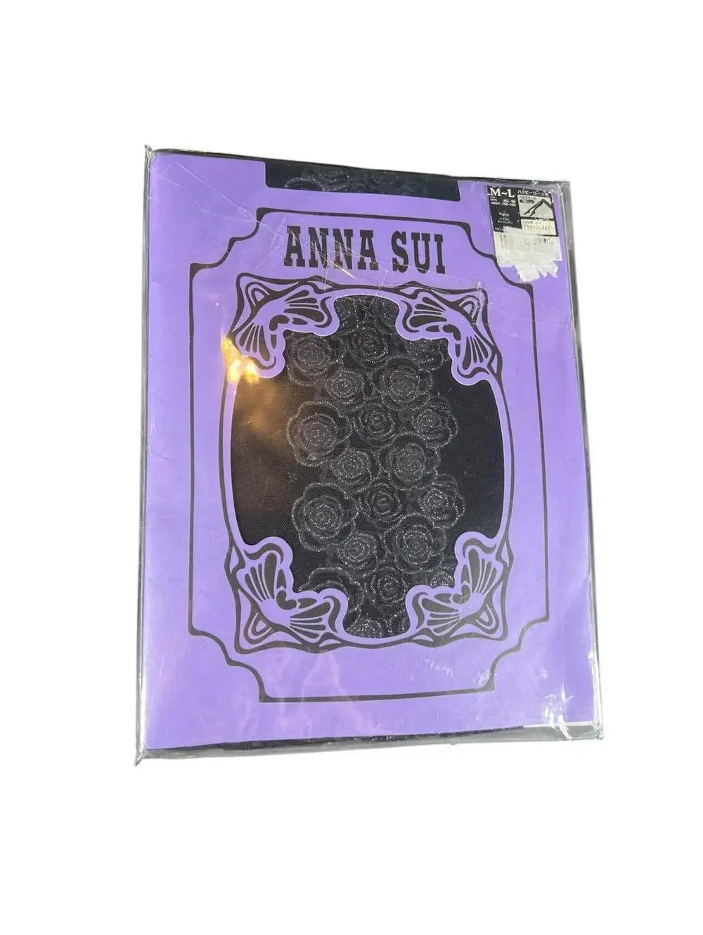 Anna Sui Black Rose Glitter Tights